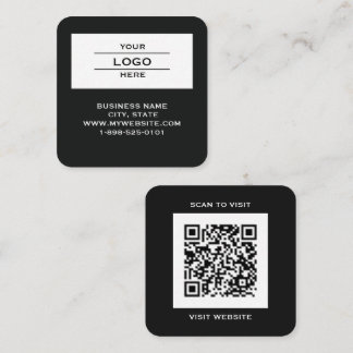 Cartão De Visita Quadrado Cartão Quadrado de Site de Código QR de Logotipo P