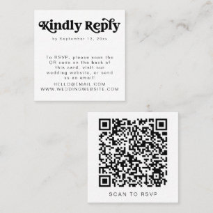Cartão De Visita Quadrado Cartão quadrado RSVP de código QR QR do CHARLI Ret
