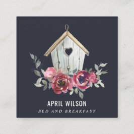 CARTÃO DE VISITA QUADRADO CASA DA MADEIRA FLORAL DA ROSA VERMELHA MARINHO, C