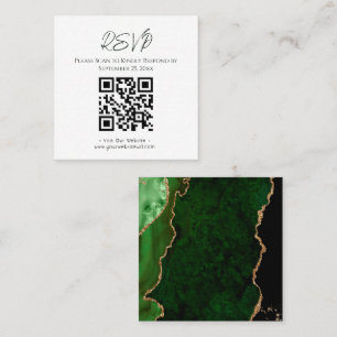 Cartão De Visita Quadrado Casamento Dourado com Glitter no Site da RSVP Gree