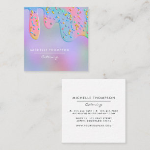 Cartão De Visita Quadrado Catering de comida