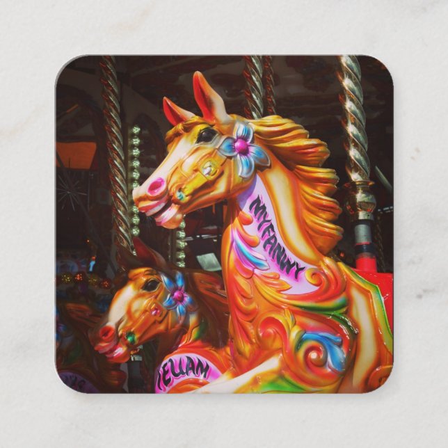 Cartão De Visita Quadrado Cavalgadores ( Cavalos de Feira) (Frente)