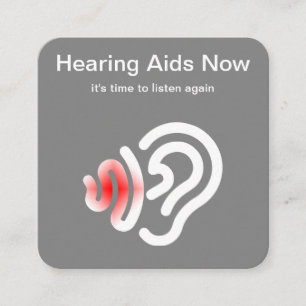 Cartão De Visita Quadrado Centro e audiologia da prótese auditiva
