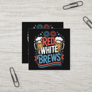 Cartão De Visita Quadrado Cerveja 4 de julho
