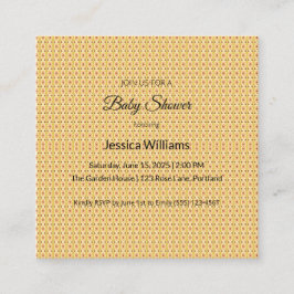 Cartão De Visita Quadrado Chá de fraldas Cute Boho Sexo Neutro, Personalizáv