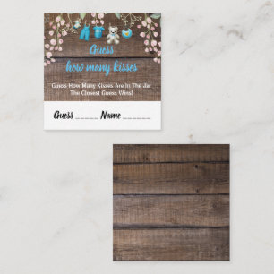 Cartão De Visita Quadrado Chá de fraldas Russo Adivinha Quantas Cartas De Be