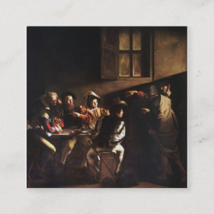 Cartão De Visita Quadrado Chamada Do Santo Matthew Por Caravaggio