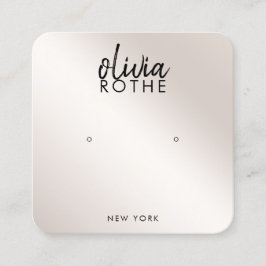 Cartão De Visita Quadrado Champanhe Dourado de Gradiente de Script de Assina