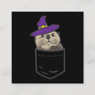 Cartão De Visita Quadrado chapéu de bruxa-de-bolso gordo presente de hallow