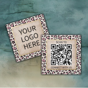 Cartão De Visita Quadrado Cheetah Pattern E Dourada Vintage