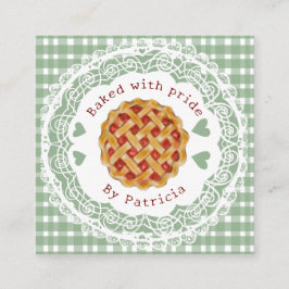 Cartão De Visita Quadrado Cherry Pie Master baker