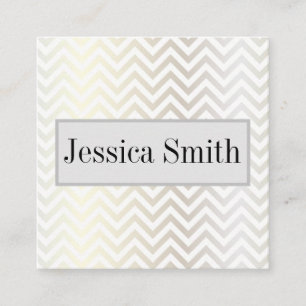 Cartão De Visita Quadrado Chevron Contemporâneo   Glamor moderno