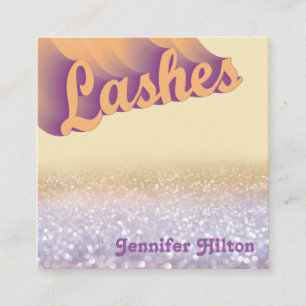 Cartão De Visita Quadrado Chibatadas coloridas, modernas e engraçadas, depoi