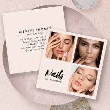 Chic Blush Rosa Preto Script 3 Foto Artista de Unh