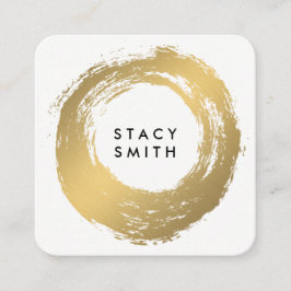 Cartão De Visita Quadrado Chic Faux Dourado Bruto