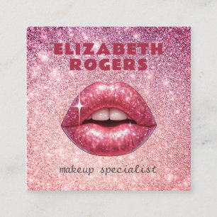 Cartão De Visita Quadrado Chic Modern Professional Makeup Artist QR Code