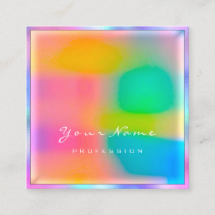Cartão De Visita Quadrado Chicote Holograph mínimo moderno profissional da