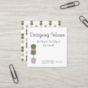 Cartão De Visita Quadrado Chinoiserie Ginger Jar Topiary