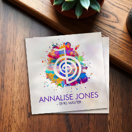 Cartão De Visita Quadrado Cho ku Rei em pano colorido