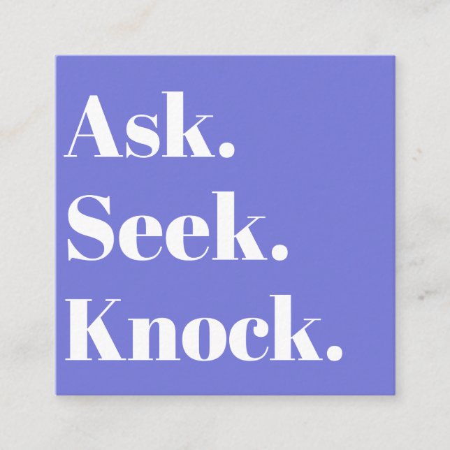 Cartão De Visita Quadrado Church Business Código QR Promocional Roxo (Frente)