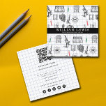 Cartão De Visita Quadrado Ciência Química Cientista Código QR Mídia Social<br><div class="desc">Um padrão de química temático pela ciência ideal para quem ama ciência,  química,  biologia etc. Design perfeito para estudantes de ciência,  biólogos de ciência,  professores,  tutores,  etc. Uma maneira simples e profissional de apresentar sua empresa. Personalize seus detalhes,  código QR para criar seu próprio cartão de visita único.</div>