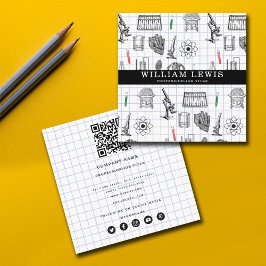Cartão De Visita Quadrado Ciência Química Cientista Código QR Mídia Social