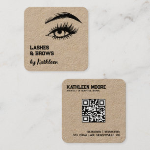 Cartão De Visita Quadrado Cílios e Sobrancelhas QR