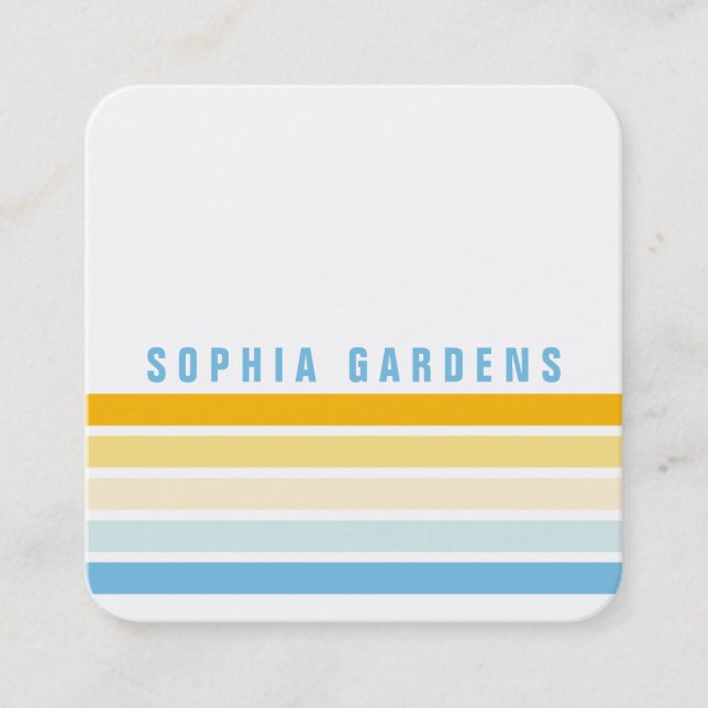 Cartão De Visita Quadrado Cinco faixas - cores 02 (Frente)