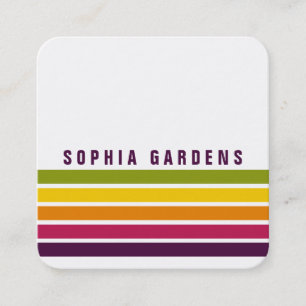 Cartão De Visita Quadrado Cinco faixas - cores 03