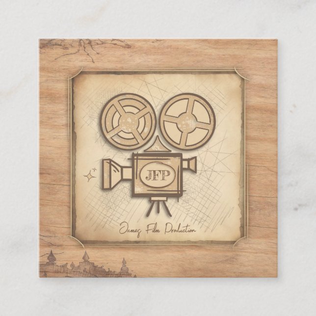 Cartão De Visita Quadrado Cineasta, ator, cineasta cineasta (Frente)