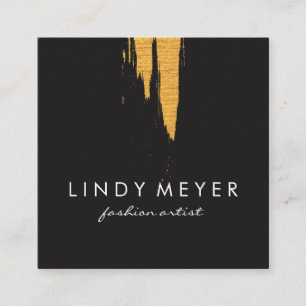 Cartão De Visita Quadrado Cintura Artística Dourada Bruta Vertical