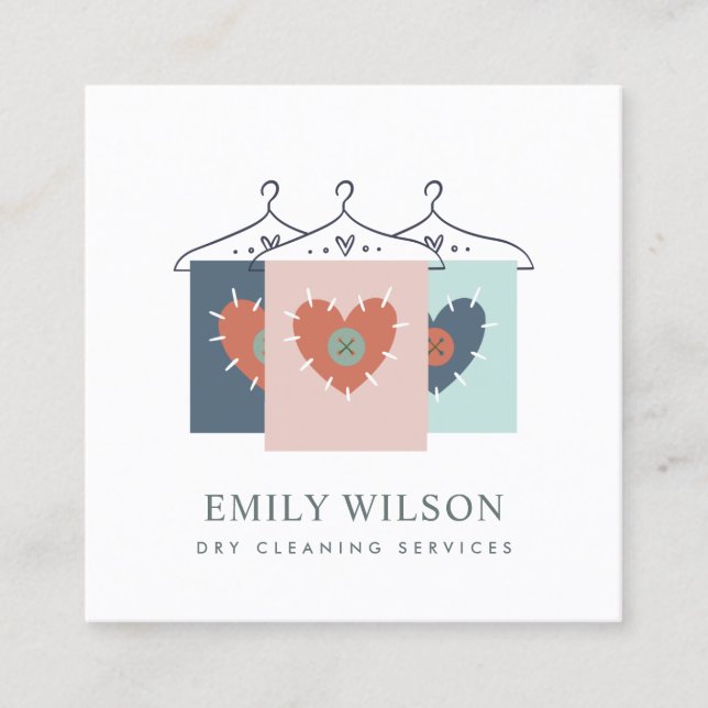 CARTÃO DE VISITA QUADRADO CINZA AQUA LARANJA DE ROUPAS DE ROUPAS DE ROUPAS (Frente)