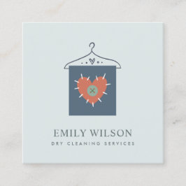 CARTÃO DE VISITA QUADRADO CINZA AQUA LARANJA DE ROUPAS DE ROUPAS DE ROUPAS