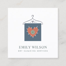 CARTÃO DE VISITA QUADRADO CINZA AQUA LARANJA DE ROUPAS DE ROUPAS DE ROUPAS