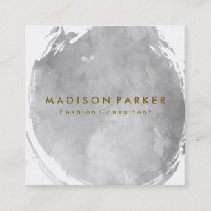 Cartão De Visita Quadrado Cinza Contemporânea Molho Bruto