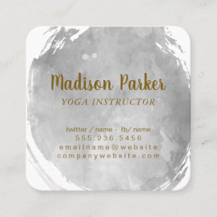 Cartão De Visita Quadrado Cinza Contemporânea Molho Bruto