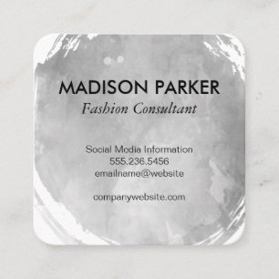 Cartão De Visita Quadrado Cinza Contemporânea Molho Bruto