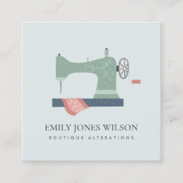 CARTÃO DE VISITA QUADRADO CINZA DE MÁQUINA DE COZINHA DE COZINHA VERDE