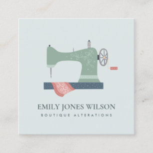 CARTÃO DE VISITA QUADRADO CINZA DE MÁQUINA DE COZINHA DE COZINHA VERDE