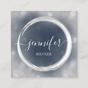 Cartão De Visita Quadrado Cinza de Marinho de artista de ativação profissi