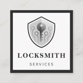 Cartão De Visita Quadrado Cinza Key Logo Locksmith Services Social Media Bol