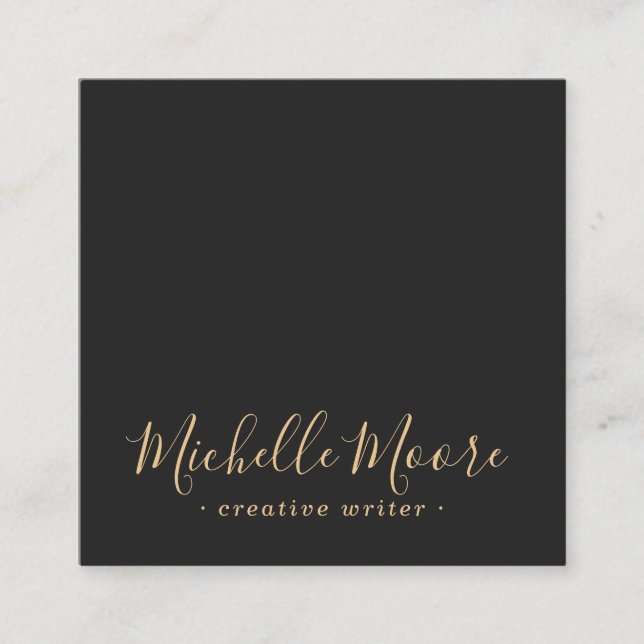 Cartão De Visita Quadrado cinza muito escura, elegante profissional minimali (Frente)