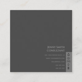 Cartão De Visita Quadrado Cinzas simples e simples