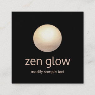 Cartão De Visita Quadrado Círculo Dourado Minimalista a Preto Moderno