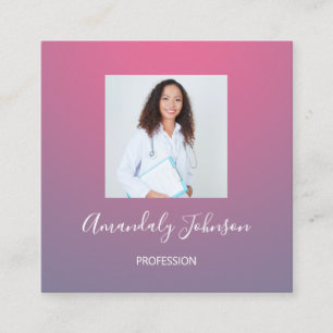Cartão De Visita Quadrado Cirurgia de Enfermeira Foto Personalizada de Saúd