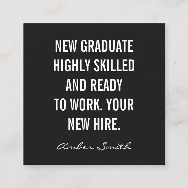 Cartão De Visita Quadrado Citação em negrito (Frente)