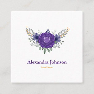 Cartão De Visita Quadrado Clássico Clássico Moderno Personalizado Floral de 