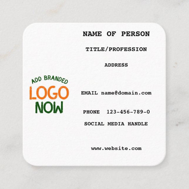 CARTÃO DE VISITA QUADRADO CLIENTE SIMPLES E CONTEMPORÁRIO CLEAN BRANCO FASHI (Frente)