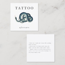 Cartão De Visita Quadrado Cobra Azul Tatuagem Após Cuidados Modernos