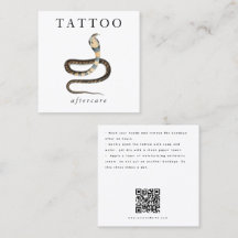 Cobra Cobra Tatuagem após cuidados Instruções QR
